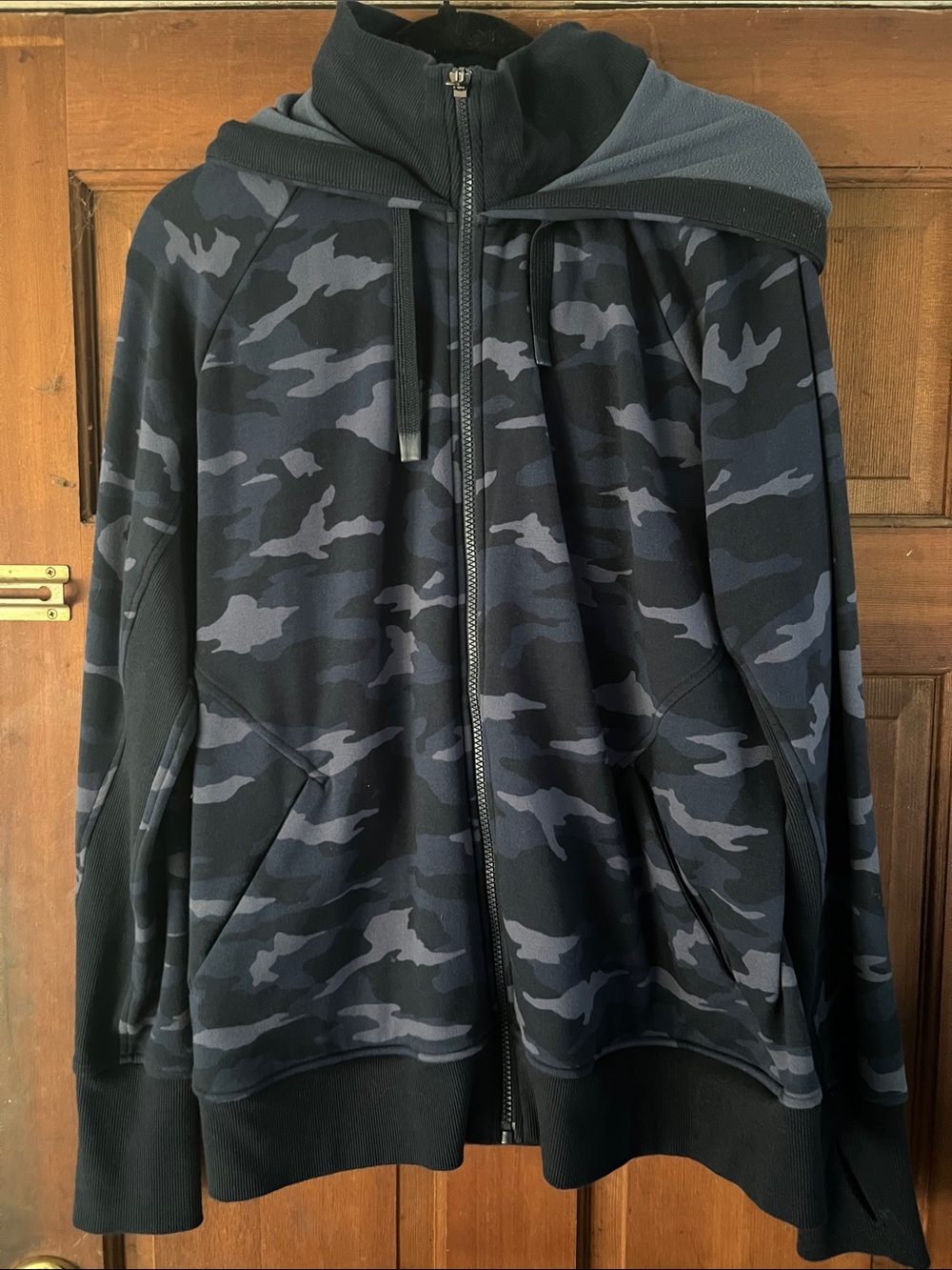 Women’s  Full-Zip Hoodie in Blue & Gray Camo